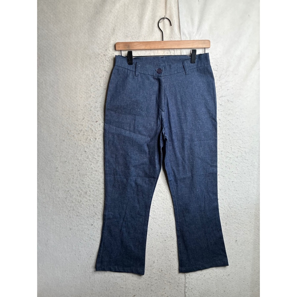 Vintage Buckley High Waisted Blue Denim Flare Pants Size 9 Made in USA 1136-26